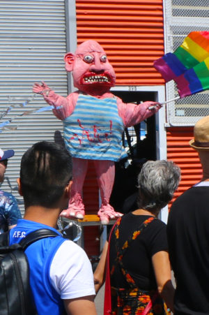 Butcher puppet at Footscray Gay Pride parade