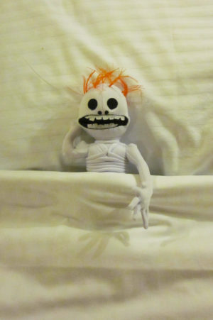 Skull Doll in bed