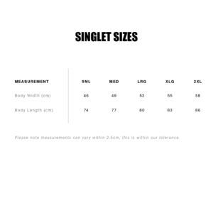 Singlet Sizes