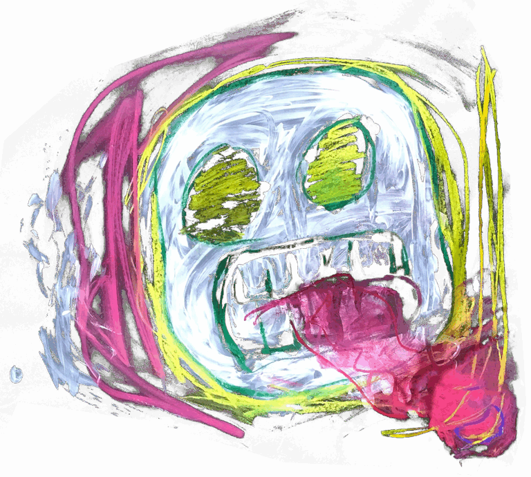 Skullie face drawing